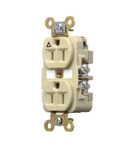 HUB-IG-5262I-HUBBELL-Contacto Dúplex Conexión a Tierra Aislada 15A 125V/ 2 Polos 3 Hilos/ Color Marfil/ Nema 5-15R/ Grado Industrial.