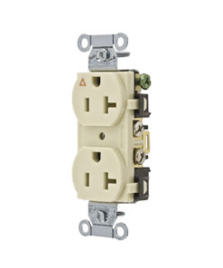HUB-IG5352I-HUBBELL-Contacto Dúplex Conexión a Tierra Aislada/ 20 A 125 V/ 2 polos 3 Hilos/ Color Marfil/ Nema 5- 20R/ Grado Comercial.