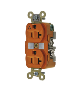 HUB-IG5362-HUBBELL-Contacto Dúplex Conexión a Tierra Aislada/ 20 A 125 V/ 2 polos 3 Hilos/ Color Naranja/ Nema 5- 20R/ Grado Industrial.