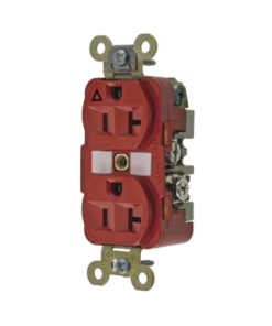 HUB-IG5362R-HUBBELL-Contacto Dúplex Conexión a Tierra Aislada/ 20 A 125 V/ 2 polos 3 Hilos/ Color Rojo/ Nema 5- 20R/ Grado Industrial.