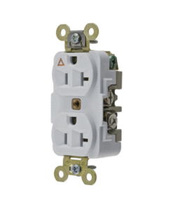 HUB-IG5362W-HUBBELL-Contacto Dúplex Conexión a Tierra Aislada/ 20 A 125 V/ 2 polos 3 Hilos/ Color Blanco/ Nema 5- 20R/ Grado Industrial.