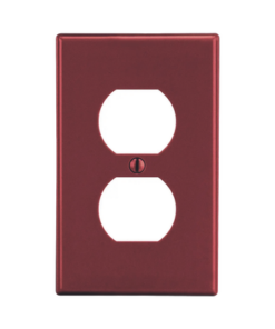 HUB-P8R-HUBBELL-Placa de Pared para Contacto Duplex Color Rojo.