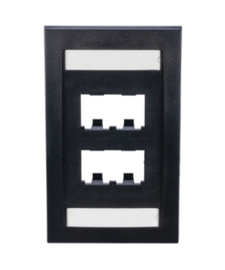CFPE4BLY-PANDUIT-Placa de Pared Vertical Ejecutiva, Salida de 4 Puertos Mini-Com, Con Espacios Para Etiquetas, Color Negro