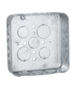 HUB-245-RACO-Caja Cuadrada  4 11/16"/ Profundidad  1 1/2"/ 15 Entradas 1/2", 2 Entradas 3/4"/ Troquelada.