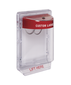STI-1100CR-STI-Cubierta Protectora de Policarbonato Serie Stopper II® , Con Bocina, Sin Espaciador, Montaje Empotrado, Etiqueta Personalizada