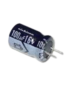 CE100/16V-SYSCOM-Capacitor Electrolítico de Aluminio,  Radial de 100 µFd, 16 Vcc, 105 °C,  5.0 x 11 mm.