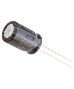CE220/63V-SYSCOM-Capacitor Electrolítico de Aluminio, Radial de 220 µFd, 63 Vcc, 105 °C, 10 x 15 mm.