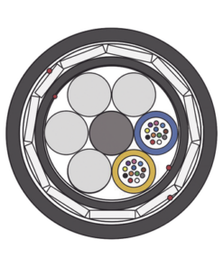 OC-ADSS-ARMD-24C-LINKEDPRO BY FIBERHOME-Kilómetro de Fibra Óptica Aérea (ADSS) G.652D Armada Anti roedor, Dieléctrica, Monomodo 24 Hilos, Span 200