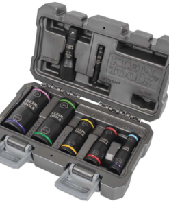 66070-KLEIN TOOLS-Juego de Dados de Impacto de 7 piezas, Medidas: 3/8 x 7/16'', 1/2 x 9/16'', 5/8 x 11/16'', 3/4 x 13/16'', y 7/8 x 15/16''
