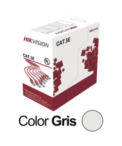 DS-1LN5E-S-100-HIKVISION-Bobina de Cable UTP 100 Mts / Cat 5E (24 AWG) / Color Blanco / PVC (CM) / Uso en Interior / 100% Cobre / Aplicaciones de CCTV y Redes de Datos