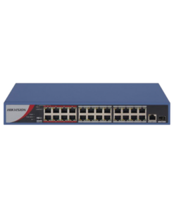 DS-3E0326P-E/M(C)-HIKVISION-Switch PoE+ / No Administrable / 24 Puertos 10/100 Mbps PoE+ / 2 Puertos 1000 Mbps Uplink / 1 Puerto SFP Uplink / Modo Extendido hasta 300 Metros / 230 W