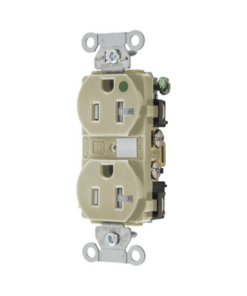 HUB-8300-IVTRA-HUBBELL-Contacto Duplex  de 20 A 250 V CA/ Nema 6-20R / Grado Hospitalario / Color Marfil.