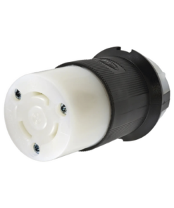 HUB-HBL2613-HUBBELL-Conector Industrial con Bloqueo de Media Vuelta / 30 A 125 V CA / 2 Polos 3 Hilos / Color Blanco y Negro / Nema L5-30R. 