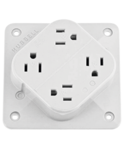 HUBHBL415W-HUBBELL-Multicontacto Dúplex con 6 Salidas/ 15 A 125 V CA/ 2 Polos 3 Hilos / Color Blanco.