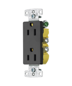 HUB-RRD-15BK-HUBBELL-Contacto Duplex Decorador 15A 125V / 2 Polos 3 Hilos/ Nema5-15R / Color Negro.