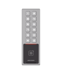 DS-K1T805MBFWX-HIKVISION-Teclado Exterior WiFi Antivandálico IP65 & IK08 / Administrable en la Nube / Alta y Baja de Passwords Remotamente con Horarios / Acceso por PIN, Tarjeta MIFARE, Huella y Tarjeta Virtual Bluetooth