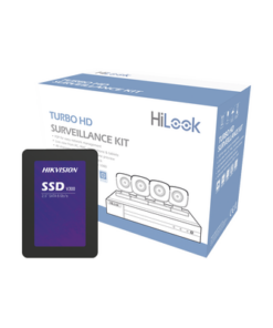 HL24LQKITS-M(B)/512GB-HiLook by HIKVISION-KIT TurboHD 1080p + SSD de 500 GB / DVR 4 canales / 4 Cámaras Bala de Metal / Fuente de Poder / Accesorios de Instalación