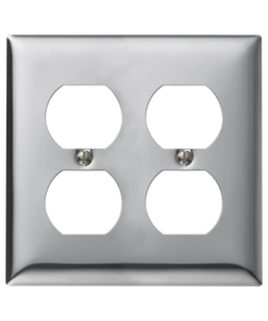 HUB-SCH-82-RACO-Tapa para 2 Contacto Dúplex Color Cromo.