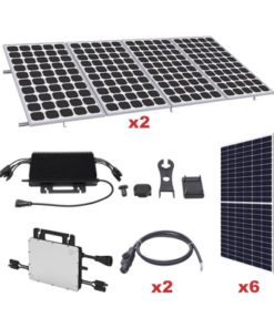 KIT-HMS-3K-550SP-HOYMILES-Kit Solar para Interconexión de 3.3 KW de Potencia Pico 220Vcc con Microinversor y 6 Módulos de 550 W (Incluye Montaje)