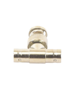 TT-RG-12-EPCOM TITANIUM-Adaptador en T para 75 Ohm de Conector BNC Macho a Doble BNC Hembra, Níquel/ Oro/ Teflón.