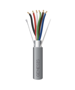 2206-5509-GENESIS-Bobina de 152 Metros de Cable / 6 x 22 AWG BLINDADO / Riser / Color Gris / Para Aplicaciones de Audio, Seguridad y Control