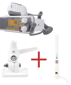 UM385/KIT5206-UNIDEN-Kit de radio UM385 | mas antena marina de fibra de vidrio TX-5206-SYS y soporte para antena 4186