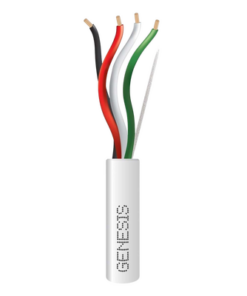 2115-5501/500-GENESIS-Bobina de 152 Metros (500 Pies) / Cable de Cobre / 4 x 18 AWG / Riser / Color Blanco / Para Aplicaciones de Alarmas de Intrusión/Control de Acceso/ Automatización / Interfonos y Tv Porteros