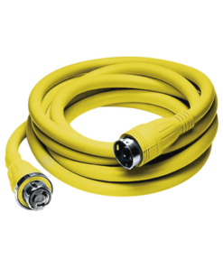 HUB-HBL-61C-M52-HUBBELL-Conjunto de Cable con Extremos Macho y Hembra / 50 A 125/250 V CA / 3 Polos 4 Hilos / Color Amarillo / Grado Marino.