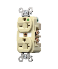 HUB-HBL-8400I-HUBBELL-Contacto Duplex  de 20 A 250 V CA/ Nema 6-20R / Grado Hospitalario / Color Marfil.