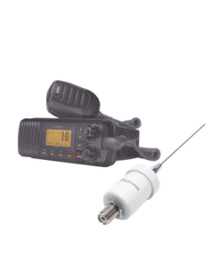 UM-385BK/KIT1600-UNIDEN-Kit de radio UM385BK | mas antena marina de fibra de vidrio TX-1600-SYS
