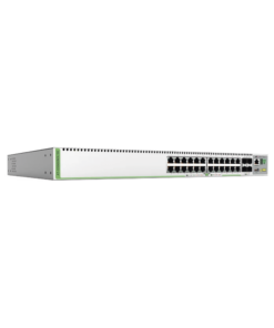 AT-GS980MX/28-10-ALLIED TELESIS-(GS980MX/28) Switch Stack L3, 24 puertos 10/100/1000-T, 4 Puertos SFP+ 10G, Fuente de poder fija