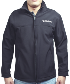 CHAMEPCHNS-EPCOM-Elegante Chamarra para Caballero Color Negro Fabricada en Poliéster Dry Fit Impermeable