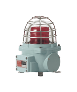 SNEL-24-R-ATEX-QLIGHT-Baliza con luz LED color Rojo con patrón de destello fijo o flasheante, ideal para zonas y áreas peligrosas, opera en un rango de 12-24 VCD