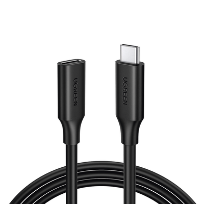 10387-UGREEN-Cable USB-C Macho a USB-C Hembra | 1metro | USB-C 3.1 Gen 2 | Compatible con Thunderbolt 3 | TPE |  Transferencia de Datos 10 Gbps | Soporta hasta 100W para Carga Rápida |  Reversible.